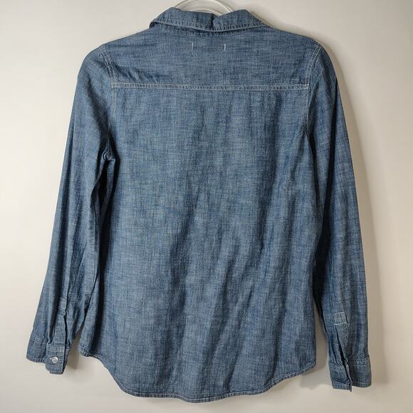 Old Navy 100% Cotton Chambray Button Up Shirt Long Sleeves Womens Small - Picture 3 of 13